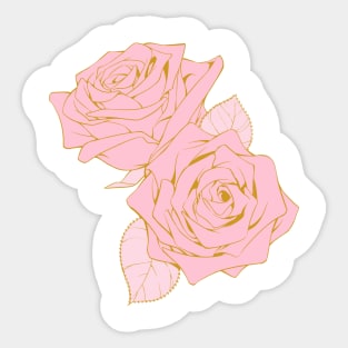 Pastel Pink Roses Sticker